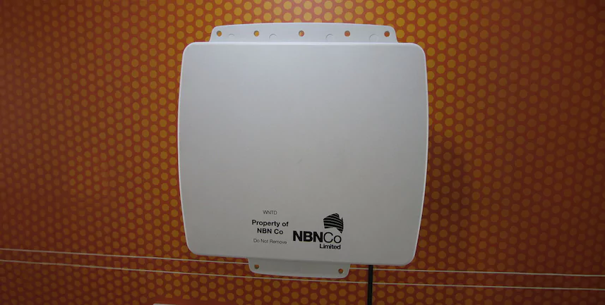 Relocated NBN box in an Australian home