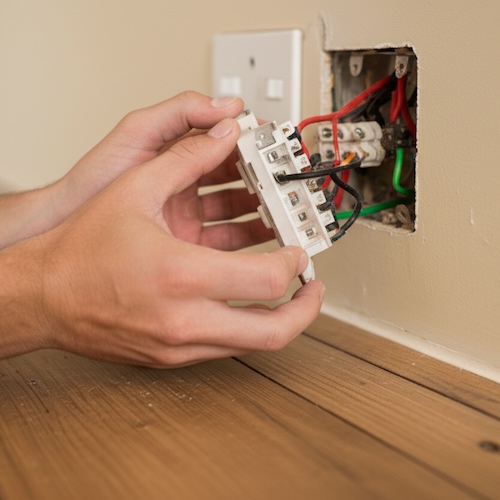 Close up of a data point installation in Perth